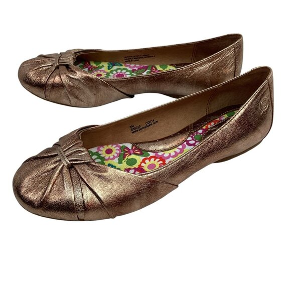 Born Handcrafted Womens 8M Copper Leather Flats - Picture 1 of 13